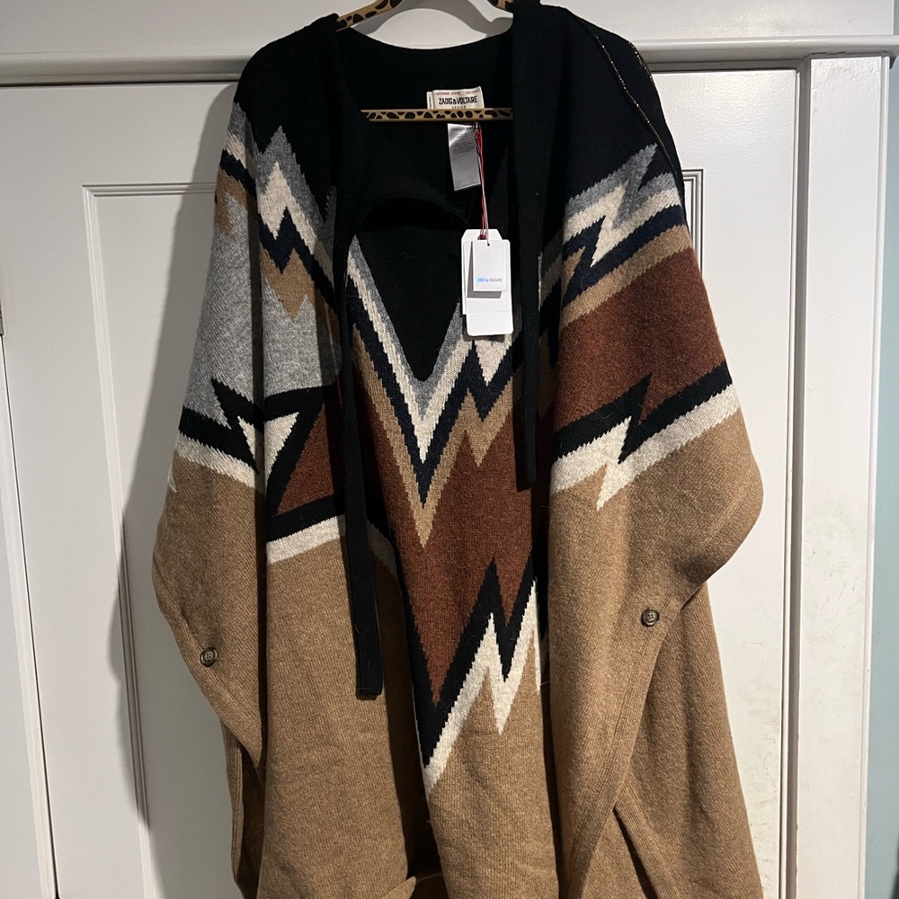 Zadig & Voltaire Clyde Poncho Coat - OS - NWT - Picture 8 of 11